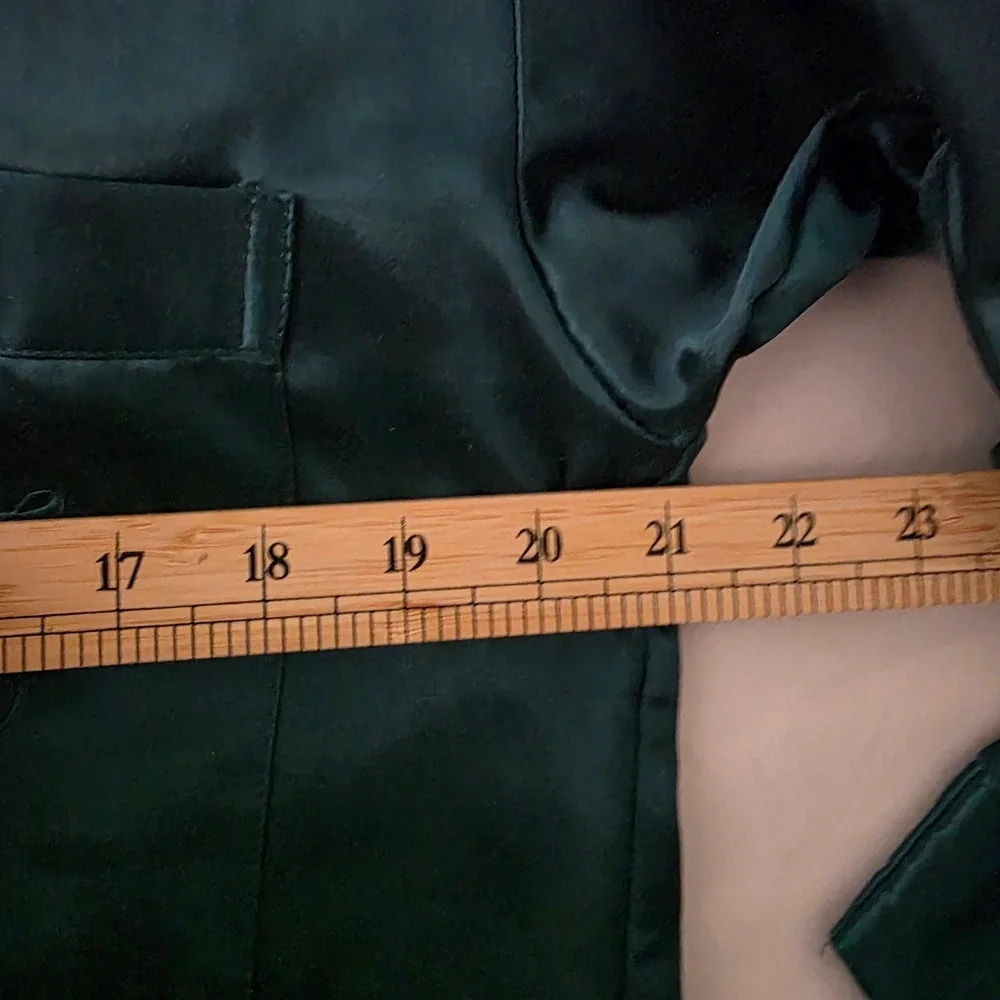 Victoria's Secret VTG Gold Label Emerald Green Satin‎ 3pc Pajama Robe Set Small